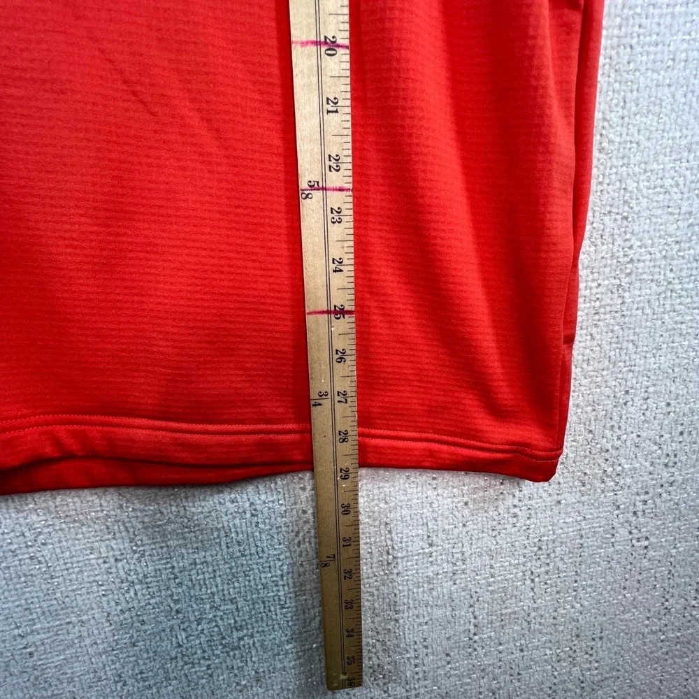 The North Face Mens 1/4‎ Zip Pullover Fleece Jacket Orange Logo Size XL